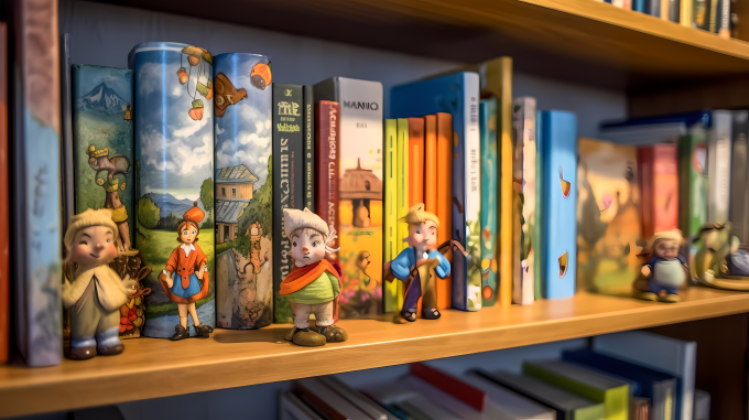 摆放整齐的儿童图书高清图