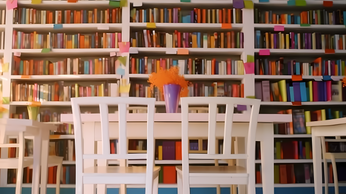 图书馆阅读角摄影图