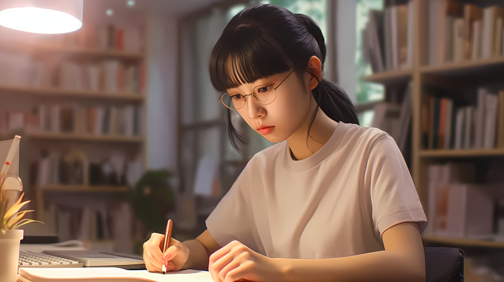 勤奋中学学生学习摄影版权图片下载