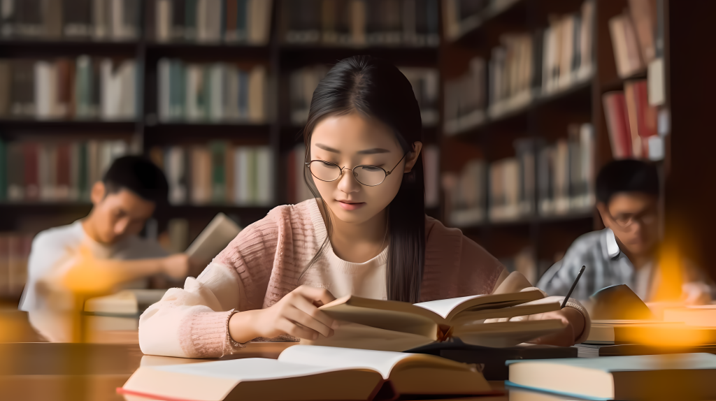 图书馆学生自习摄影图版权图片下载