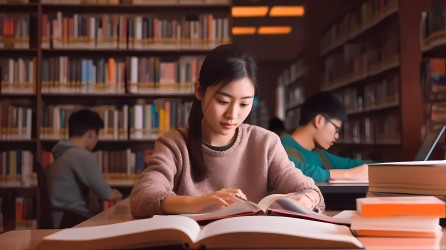 在图书馆借阅资料的同学高清图