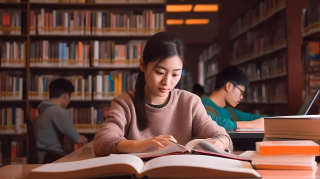 在图书馆借阅资料的同学高清图