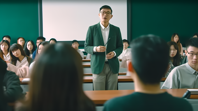 男教师医学主题课堂讲座摄影图片