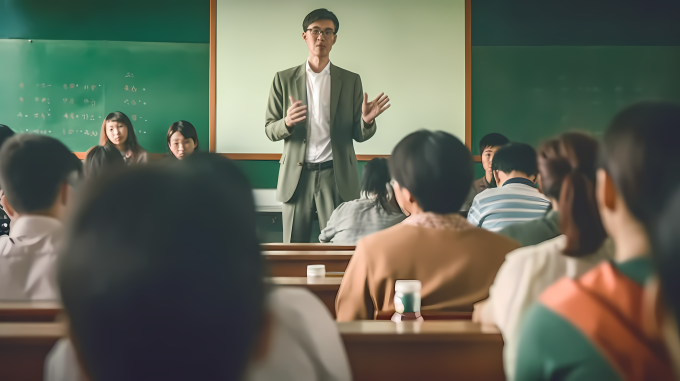 男子在医学课堂上讲授图片