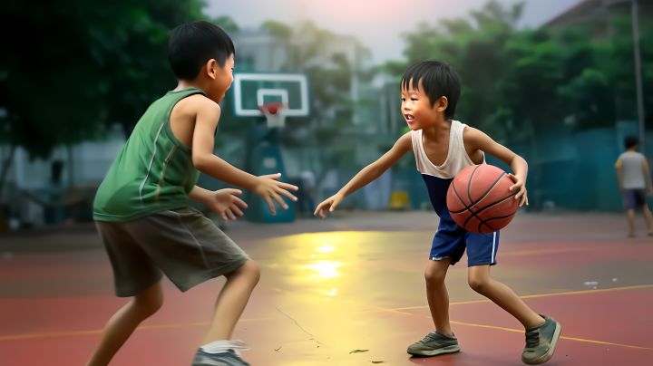 两个男孩打篮球摄影版权图片下载