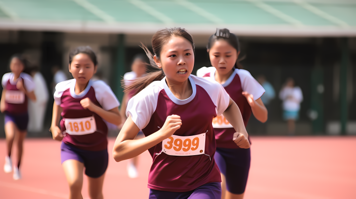 学校春季运动会比赛实景摄影图版权图片下载