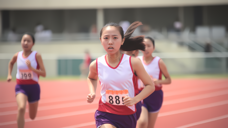 女子田径运动比赛摄影图片