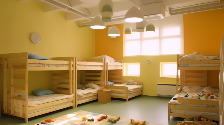 整洁干净的儿童宿舍房间摄影版权图片下载