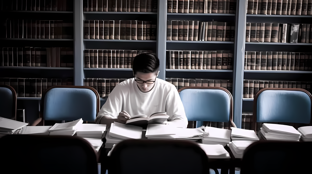 努力学习的大学生高清图