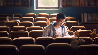 学生自习室青春学子摄影图