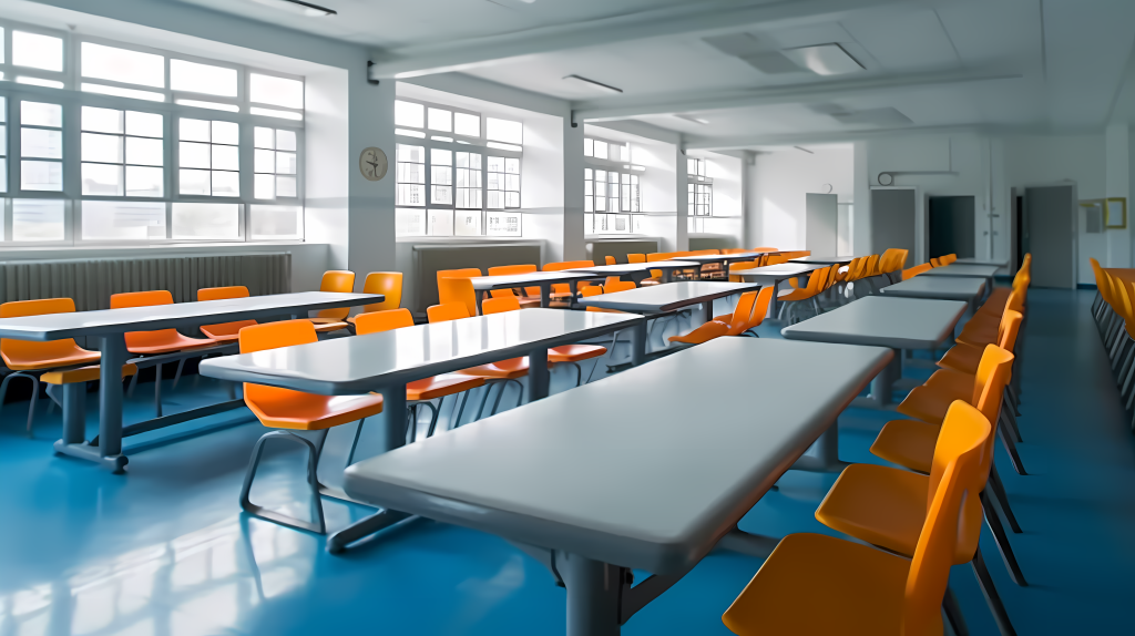 干净卫生的大学生食堂高清图版权图片下载