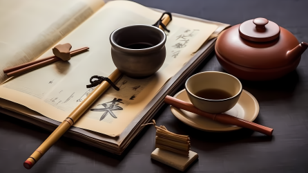 茶香书意传统技艺再现—摄影图