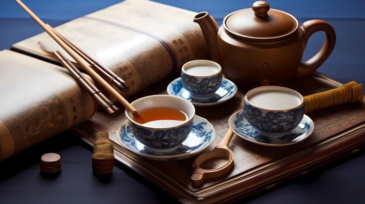 传统工艺重塑的茶书摄影图版权图片下载