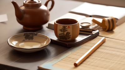 传统茶道物品展示拍摄图