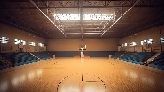 室内运动休闲篮球场摄影图