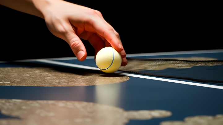 乒乓球桌上的对打摄影图版权图片下载