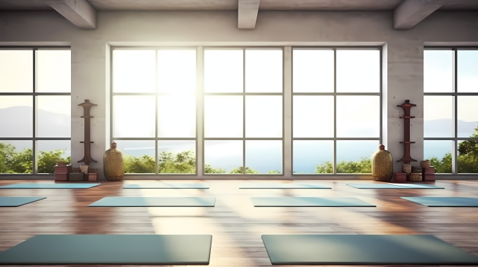 落地窗瑜伽馆高清图
