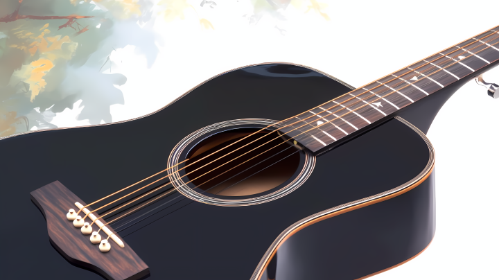 极简风格的音乐器材吉他高清图版权图片下载