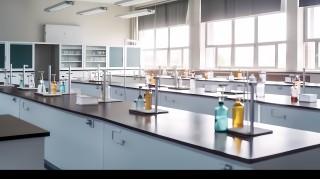 空白高中实验室装置摄影图