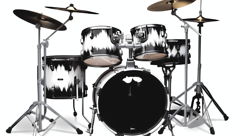 黑色涂鸦风格架子鼓高清图