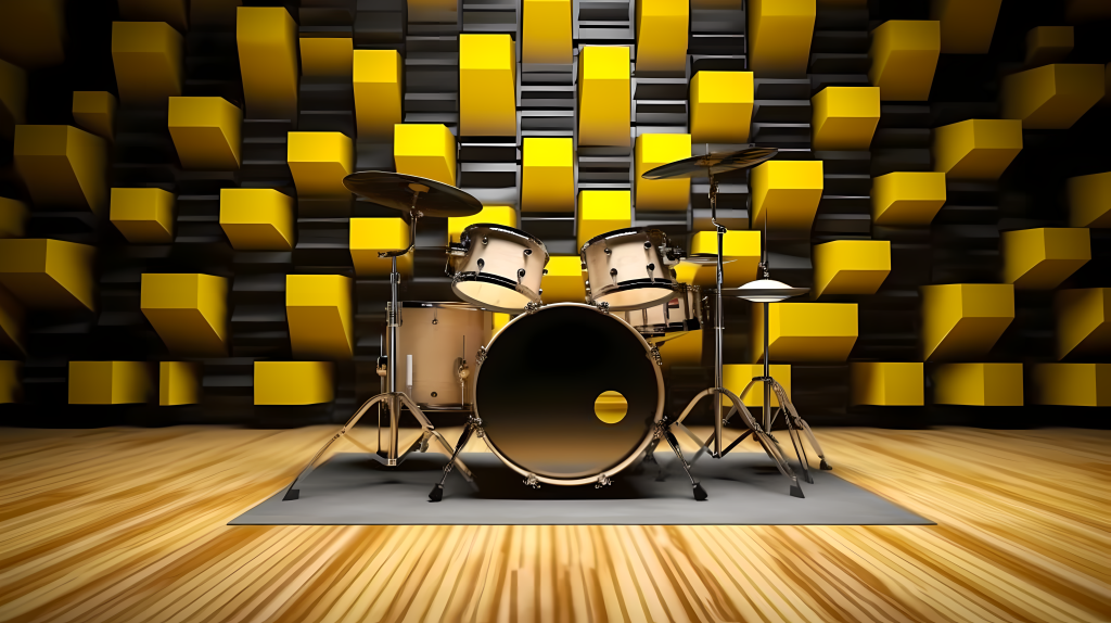 艺术房间里面的架子鼓图