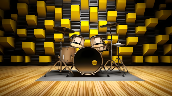 艺术房间里面的架子鼓图