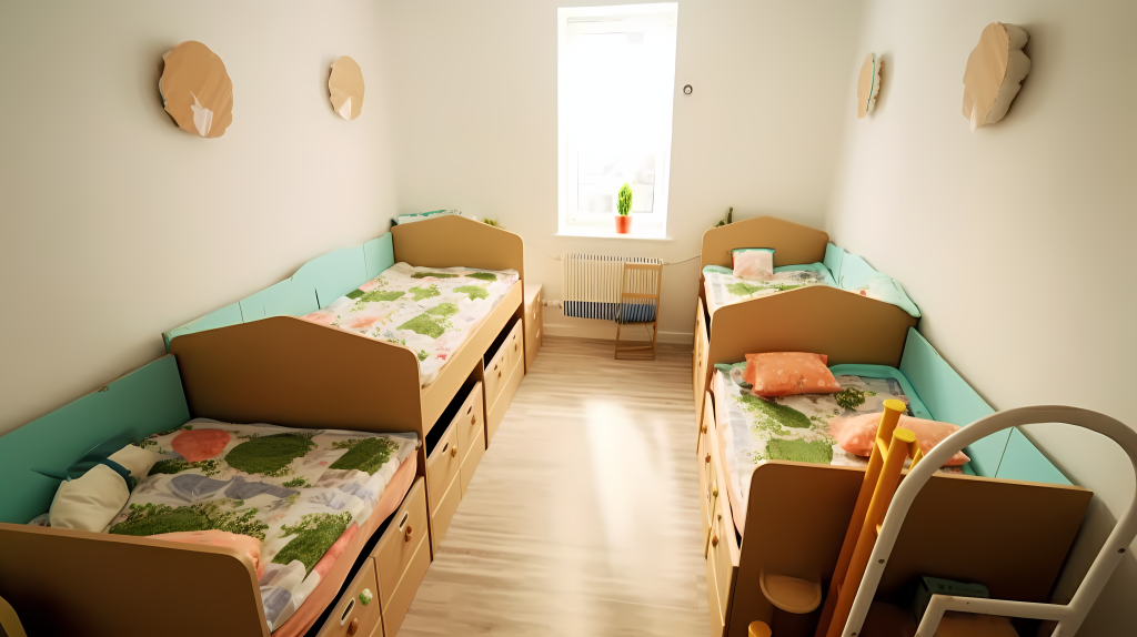 幼儿园日托中心幼儿宿舍拍摄图