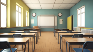 明亮的上课教室高清图