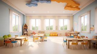 幼儿园温馨童趣教室明亮真实摄影图片