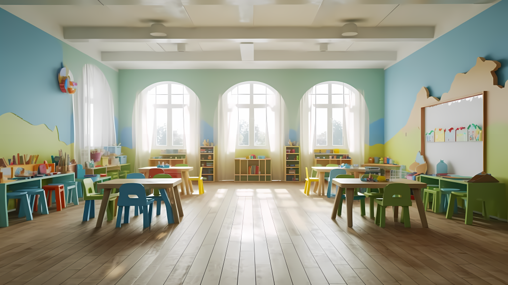 幼儿园教室快乐明亮氛围真实摄影图片
