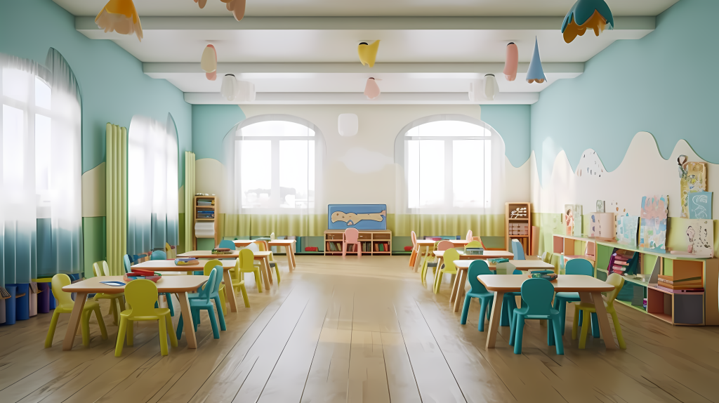 幼儿园教室明亮真实摄影版权图片下载