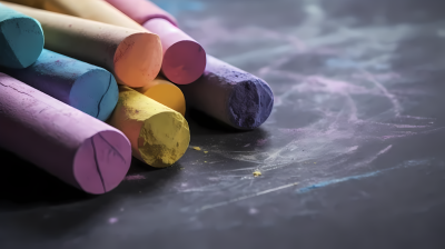 彩色粉笔创意摆放摄影图