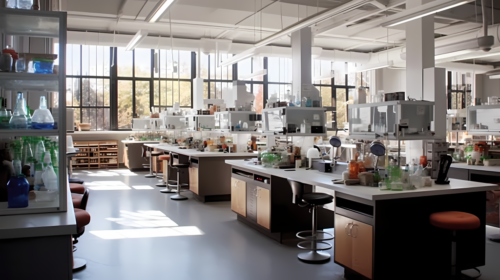 阳光下的化学实验室图