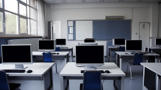 明亮的计算机房摄影图片