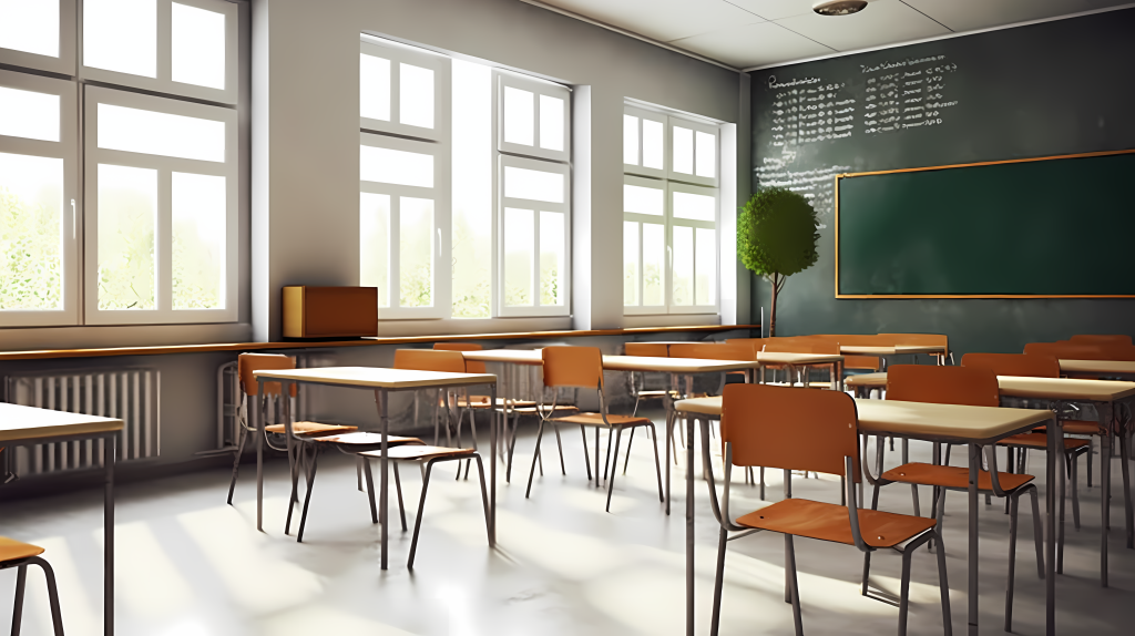 明亮的学校教室环境摄影图