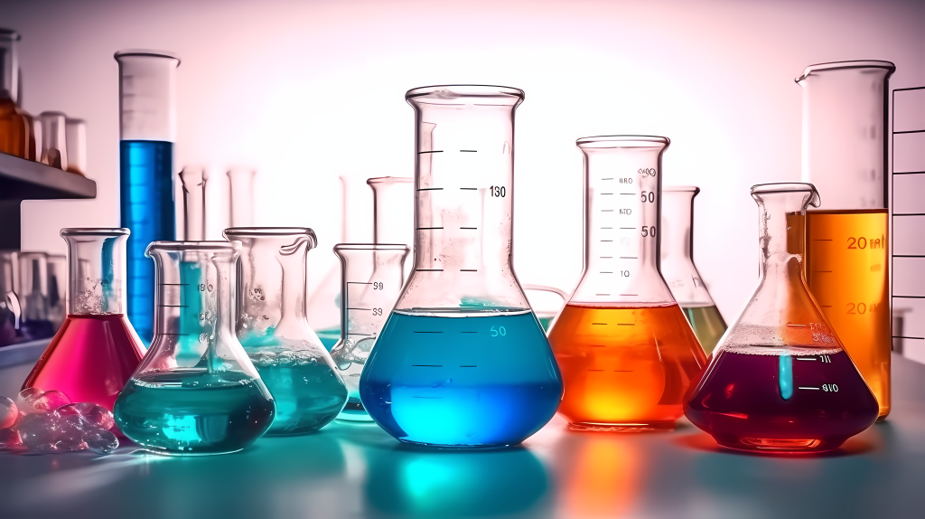 多彩化学实验室瓶瓶罐罐摄影图片