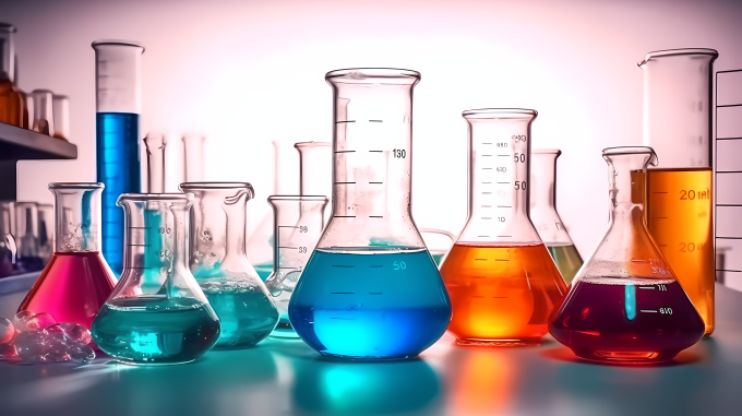 多彩化学实验室瓶瓶罐罐摄影图片