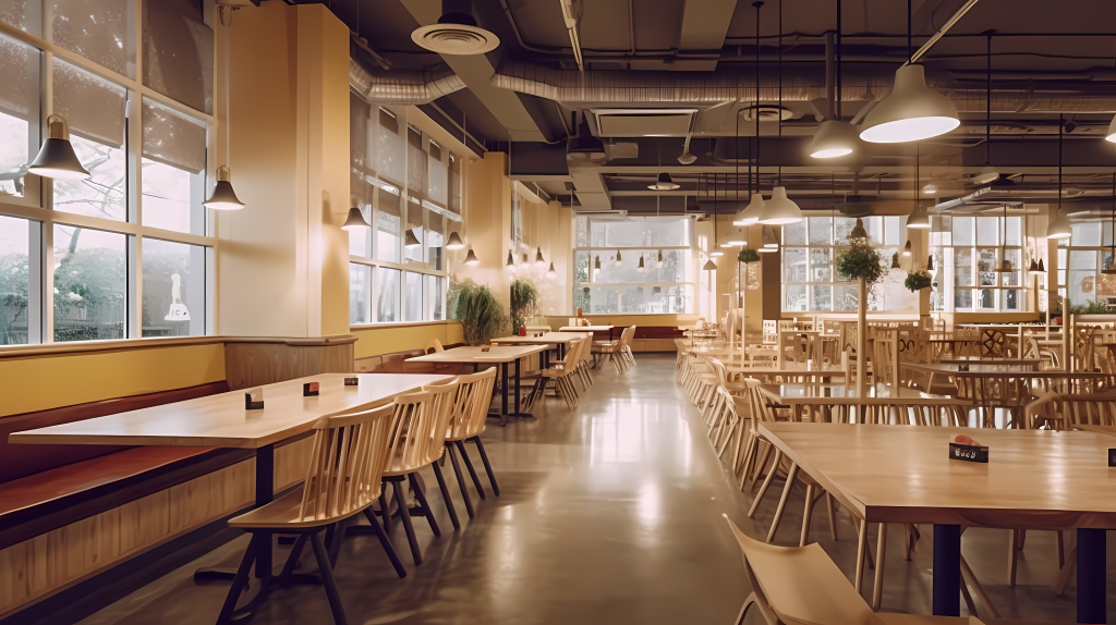 大学餐厅实拍摄影图片