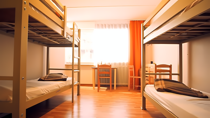 干净整洁宽敞校园宿舍实拍摄影图片