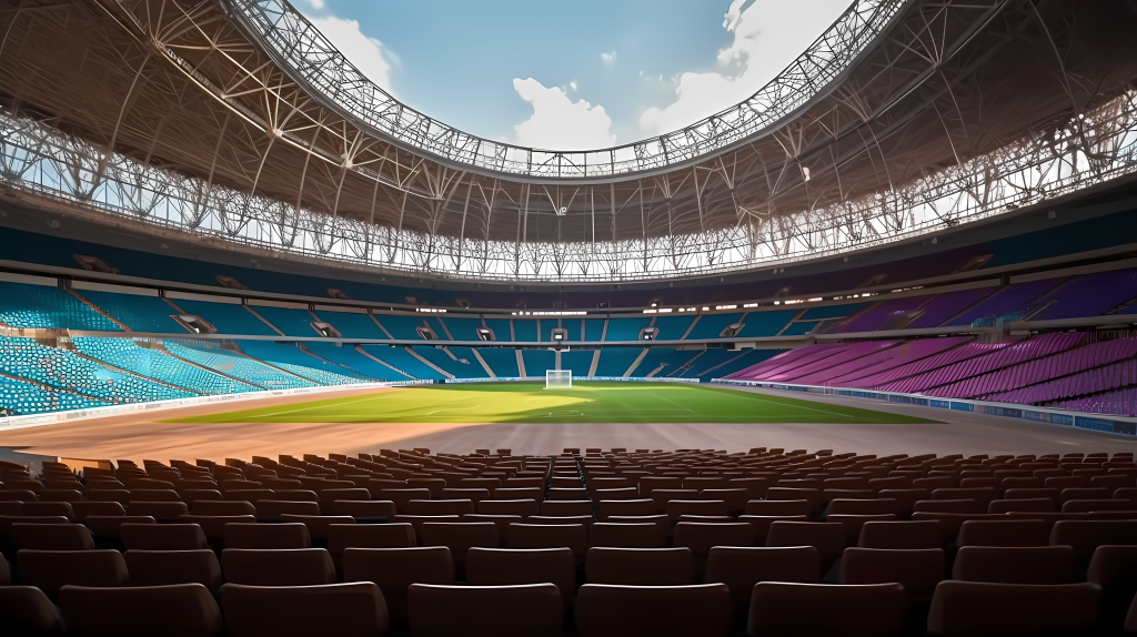 高清大型足球体育馆摄影图版权图片下载