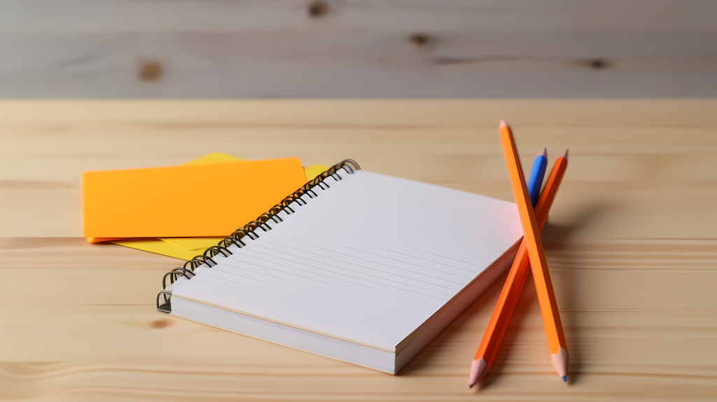 办公用品笔记本彩笔拍摄图版权图片下载