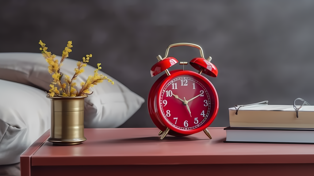 铁艺闹钟与书籍相伴的生活摄影图版权图片下载