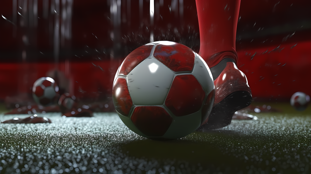 训练场上热爱足球的球员高清图