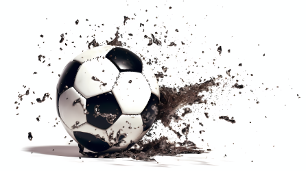 足球泥土艺术摄影图