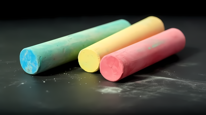 糖果三色亮色粉笔摄影图