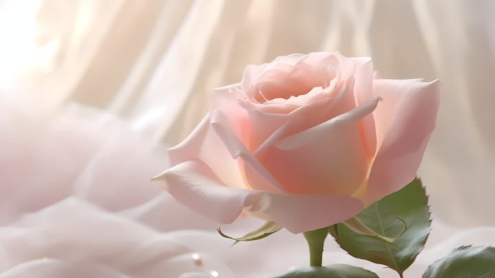 粉色优雅玫瑰开放花瓶中摄影图版权图片下载