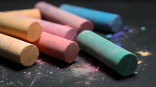 鲜艳色彩的粉笔摄影图