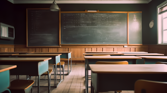 亚洲教室黑板摄影图片