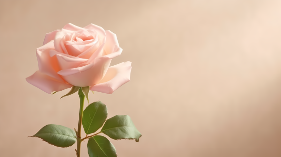 优雅粉色玫瑰花瓶摄影图