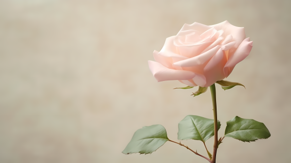 淡雅粉色玫瑰花开摄影图